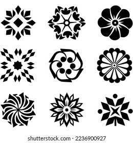 Estilo abstracto colección única de diseño de flores vectoriales.