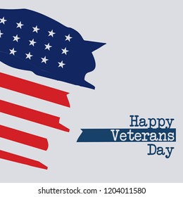 Abstract style of USA flag, vector illustration of Veterans day background. Template for banner, greeting card, invitation, poster, flyer, etc