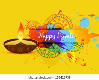 abstract style vector diwali background