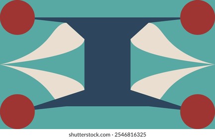 Abstract style vector uses light blue background to highlight clear symmetrical elements, creating high visual appeal with a futuristic and innovative feel