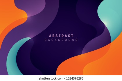 Abstract style wavy background design in color. Vector illustration.