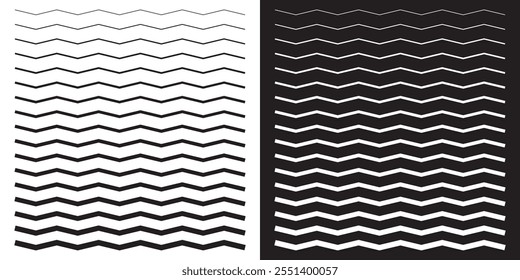 Abstract style zigzag lines. zigzag lines pattern on black. Wave line ,wavy pattern and squiggly horizontal curvy lines. Vector illustration.