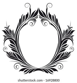 Abstract styled floral frame isolated on white