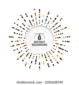 Abstract stylised firework with cutted circle for text.Colorful dots splashed vector illustration