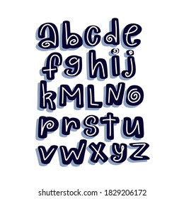 Abstract stylish alphabet in scandinavian style. Creative Kids font. Great for education, home decor. It Be used for funny t-shirt quotes,poster,cards and kids fashion prints. Vector Illustration