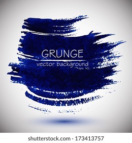 Abstract stylish background blue ink paint. Vector illustration 