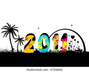 abstract stylish background for new year 2011