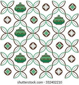 Abstract stylish background with stylized petals with green pot