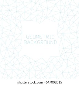 Abstract stylish banner. Geometric low poly graphic. Background of triangular facets. Modern blue and white vector pattern.