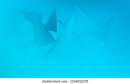 Abstract Stylish Blue Background with Several Colorful Gradient Triangles. Vector illustration, EPS 10. Realistic and 3D.