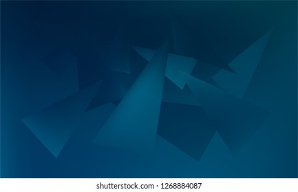 Abstract Stylish Blue Background with Several Colorful Gradient Triangles. Vector illustration, EPS 10. Realistic and 3D.
