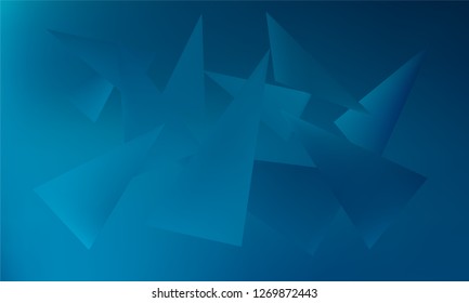 Abstract Stylish Blue Background with Several Colorful Gradient Triangles. Vector illustration, EPS 10. Realistic and 3D.