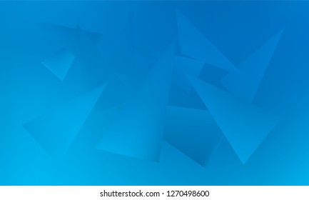 Abstract Stylish Blue Background with Several Colorful Gradient Triangles. Vector illustration, EPS 10. Realistic and 3D.