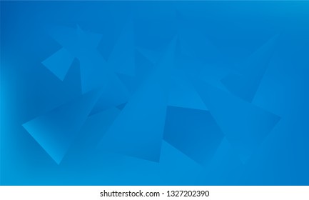 Abstract Stylish Blue Background with Several Colorful Gradient Triangles. Vector illustration, EPS 10. Realistic and 3D.