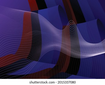 Abstract Stylish blue gradient wavy lines abstract background design.