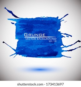 Abstract stylish blue ink blotch. Vector illustration 