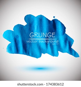Abstract stylish blue ink blotch. Vector illustration 