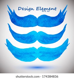 Abstract stylish blue ink blotch. Vector illustration 
