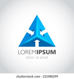 Abstract stylish blue logo. Logotype icon. Vector illustration