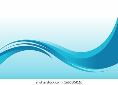 Abstract Stylish Blue Wave Background Design Template Vector