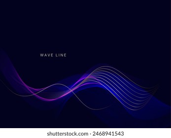 Vector de fondo de diseño de onda azul con estilo abstracto