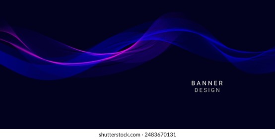 Vector de fondo de diseño de onda azul con estilo abstracto