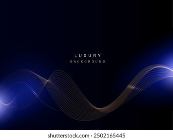 abstract stylish blue wave design dark background vector