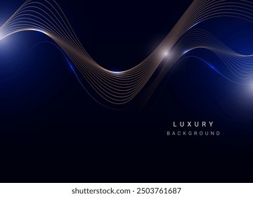 abstract stylish blue wave design dark background vector