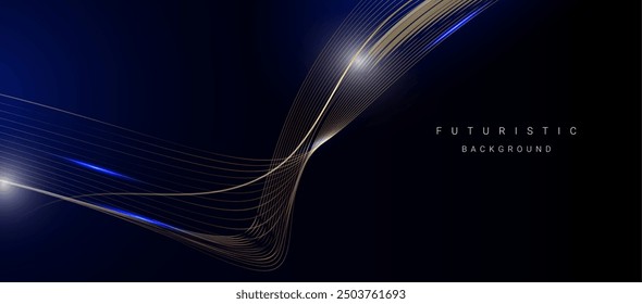 abstract stylish blue wave design dark background vector