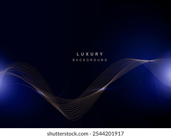 abstrakte stylische blaue Welle Design dunklen Hintergrund Vektor