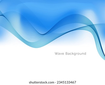Abstract stylish blue wave isolated on white