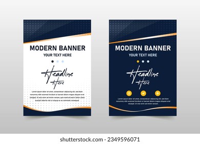 Resumen La plantilla de banner con puntos en blanco y azul con estilo se puede usar para diseños de negocios, presentaciones o cualquier diseño adecuado.