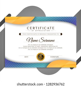 Abstract stylish Certificate design presentation