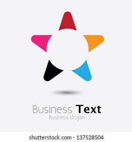 Abstract stylish colorful star icon or symbol- vector graphic. This vivid and vibrant colors include orange, red, blue, pink and black