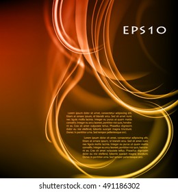 Abstract stylish dark vector background.  Vector frame with glow lines
