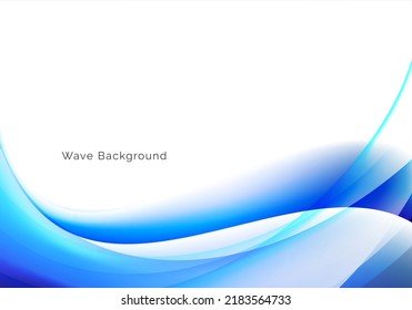 abstract stylish decorative blue wave design white background