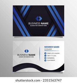 Abstract Stylish Diagonal Business Card Template With Blue Lines, can be used for business designs, presentation designs or any suitable designs.
