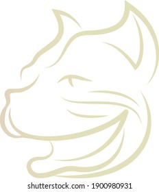 Abstract Stylish Dog Pit Bull Head Isolated on White 