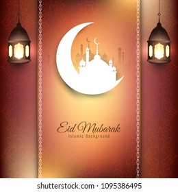 Abstract stylish Eid Mubarak background vector design