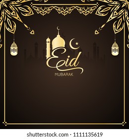 Abstract stylish Eid Mubarak religious background stylish design