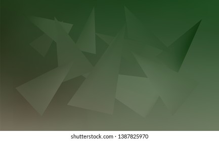 Abstract Stylish greenish Background with Several  Gradient Triangles. Vector illustration, EPS 10. 