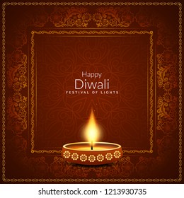 Abstract stylish Happy Diwali greeting red background
