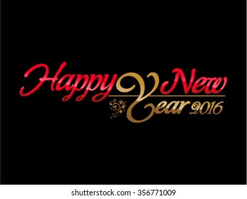 abstract stylish happy new year 2016 text
