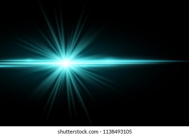 Abstract stylish light effect on dark background. Bright glowing star. Bright flares. Blue rays. Explosion. Vector illustration. EPS 10