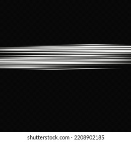 Abstract stylish light effect on transparent background. Glowing neon line.