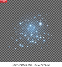 Resumen de efecto de luz elegante sobre un fondo negro. Línea azul de neón. Ilustración vectorial. EPS 10