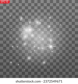 Abstract stylish light effect on a black background. Gold glowing neon line. Golden luminous dust and glares. Flash Light. luminous trail. Vector illustration. EPS 10