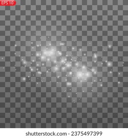 Abstract stylish light effect on a black background. Gold glowing neon line. Golden luminous dust and glares. Flash Light. luminous trail. Vector illustration. EPS 10