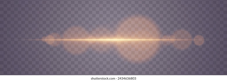 Abstract stylish light effect on transparent background. Glowing glare. Flash Light. Vector illustration. EPS 10