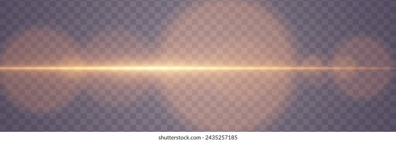Abstract stylish light effect on transparent background. Glowing glare. Flash Light. Vector illustration. EPS 10